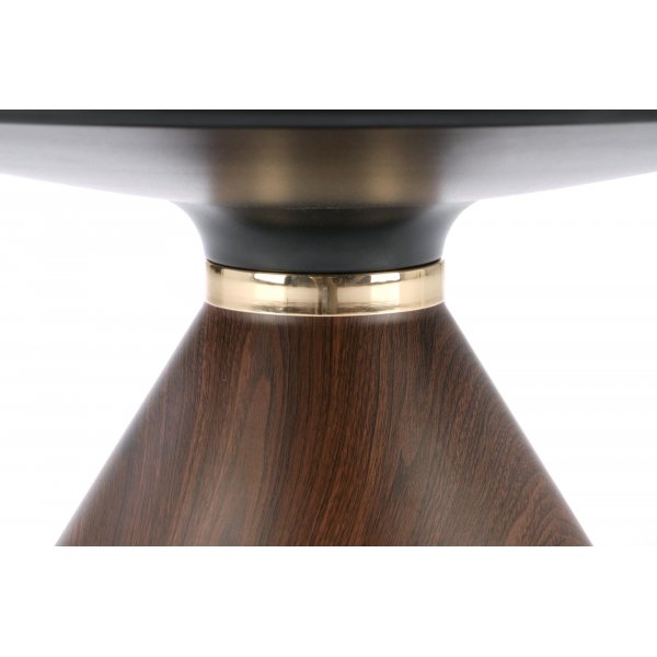 Table basse Genesis 70 cm - Marbre blanc/noyer