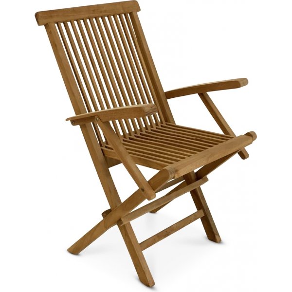 Utegrupp: 6 stolar och matbord 210 x 90 cm teak - Salt