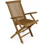 Utegrupp: 6 stolar och matbord 210 x 90 cm teak - Salt
