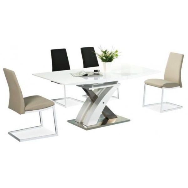 Matbord Sebring 140-180 cm - Vit/stl
