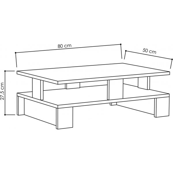 Table basse Mansu 80 x 50 cm - Anthracite