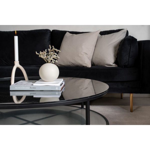 Table basse Kävsta Ø100 cm - Noir/verre Table basse Kävsta Ø100 cm - Noir/verre
