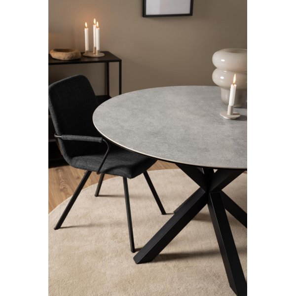 Heaven matbord Ø119 cm - Grå/matt svart Heaven matbord Ø119 cm - Grå/matt svart