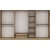 Armoire Cikani avec porte miroir, 315x52x210 cm - Chne