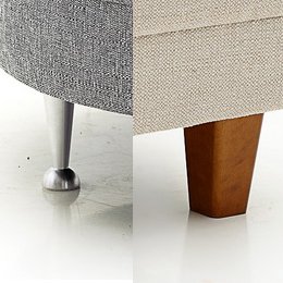 Ros� h�rnsoffa rund divandel v�nster - Valfri f�rg