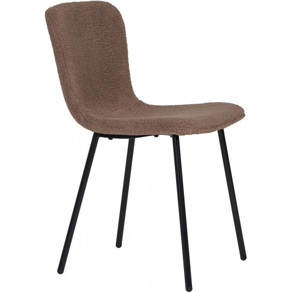Chaise de salle à manger Halden - Fausse fourrure marron foncé Chaise de salle à manger Halden - Fausse fourrure marron foncé