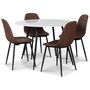 Atlantic matgrupp, 110 cm runt bord + 4 st Empire stolar brun PU