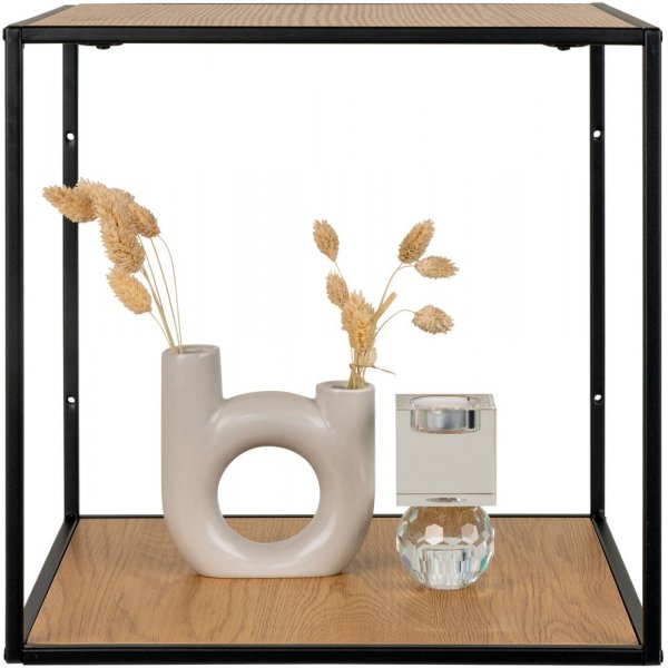 Étagère murale blanche - Noir/imitation chêne - 36x36x36 Étagère murale blanche - Noir/imitation chêne - 36x36x36