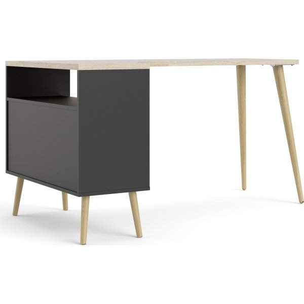 Oslo skrivbord 145 x 81 cm - Svart/ek