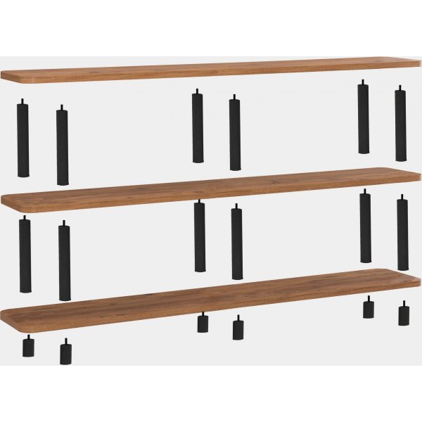 Raca bokhylla - Svart/furu