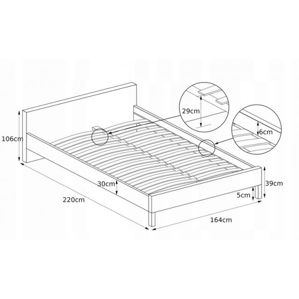 Cadre de lit Arijana 160x200 cm avec rangement en simili cuir blanc Cadre de lit Arijana 160x200 cm avec rangement en simili cuir blanc