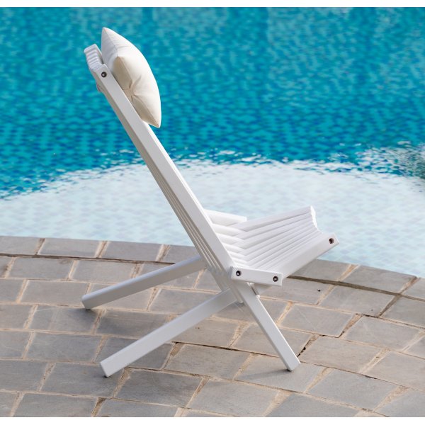 Fauteuil avec coussin de nuque - Blanc + Dtachant pour meubles