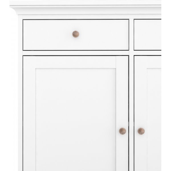 Buffet Paris avec 3 armoires et 3 tiroirs - Blanc