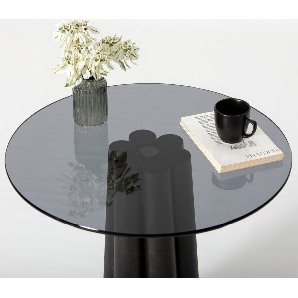 Table basse Thales 50 cm - Gris fonc/noir