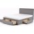 Cadre de lit Arijana 160x200 cm gris avec rangement + Pieds de meubles