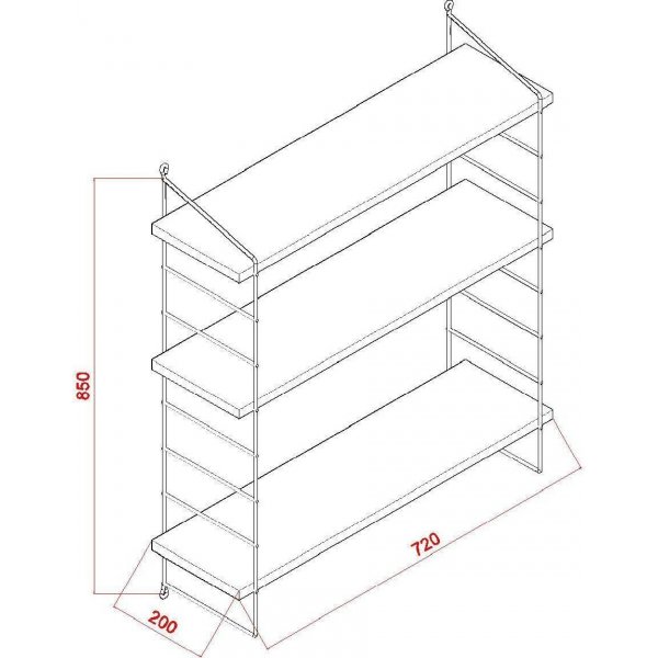 Armoni v�gghylla 3-plan - Vit
