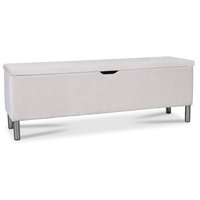 Sängkista Vera 120 cm - Vit Plysch Sängkista Vera 120 cm - Vit Plysch