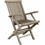 Salt utematgrupp klaffbord 140 cm med 4 st matstolar med armstd - Gr teak