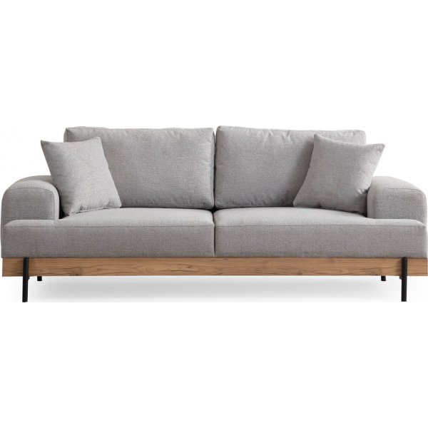 Eti 3-sits soffa - Grå/ek Eti 3-sits soffa - Grå/ek