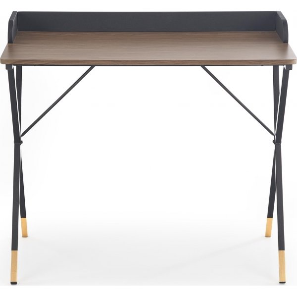 Lachlan skrivbord 90 x 50 cm - Valnöt/Svart/Mässing Lachlan skrivbord 90 x 50 cm - Valnöt/Svart/Mässing