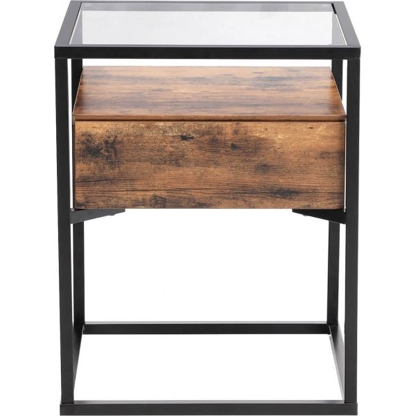 Eddie bijzettafel 43 x 43 cm - Bruin/zwart