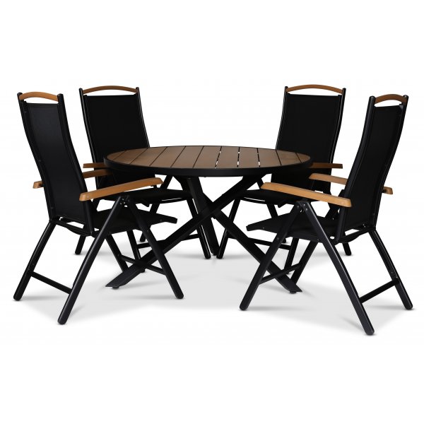 Ekenäs runt matbord Ø120 - Svart/Ek-polywood Ekenäs runt matbord Ø120 - Svart/Ek-polywood