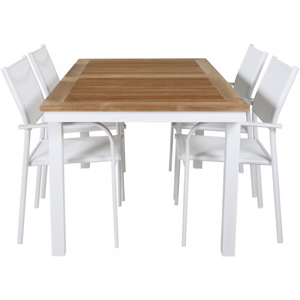 Panama utematgrupp med 4 st Santorini stolar - Natur/Vit Panama utematgrupp med 4 st Santorini stolar - Natur/Vit