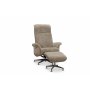 Reclinerftlj med fotpall i kta frskinn beige/whitewash - Ulla + Flckborttagare fr mbler