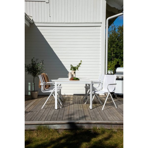 Togo utematgrupp med 6 st Alina stolar - Teak/Vit Togo utematgrupp med 6 st Alina stolar - Teak/Vit