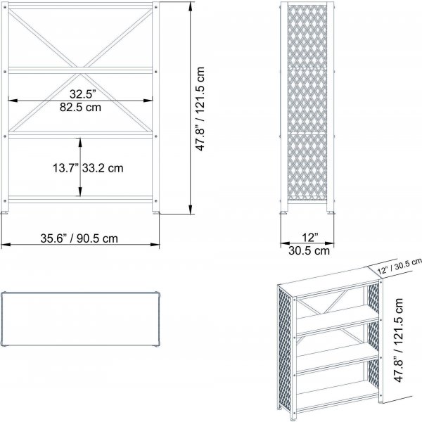 Shenna bokhylla - Valnöt/svart Shenna bokhylla - Valnöt/svart