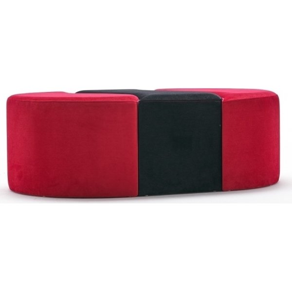 Alya sittpuff - Svart/rd