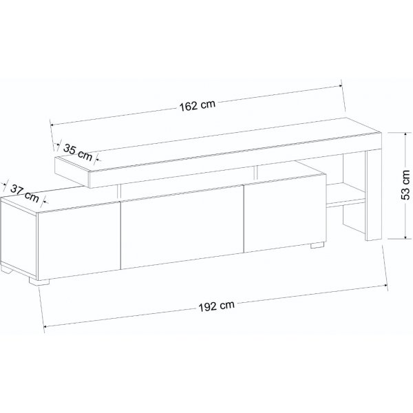 Meuble TV Beliz en travertin - 192 cm Meuble TV Beliz en travertin - 192 cm