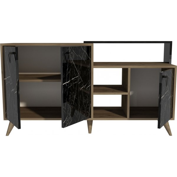 Lycke sk�nk - Valn�t/svart marmor