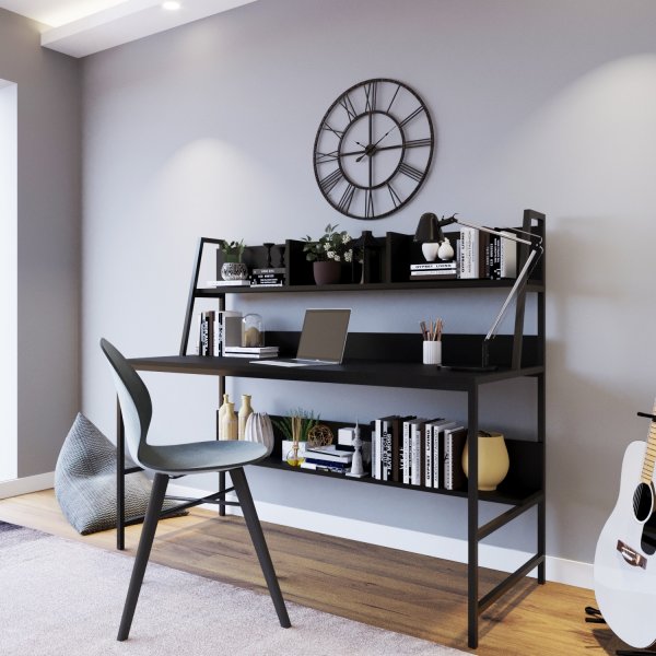 Demir skrivbord 140 x 60 cm - Svart