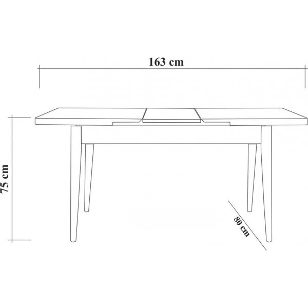 Table  manger Vina 129-163 cm - Pin