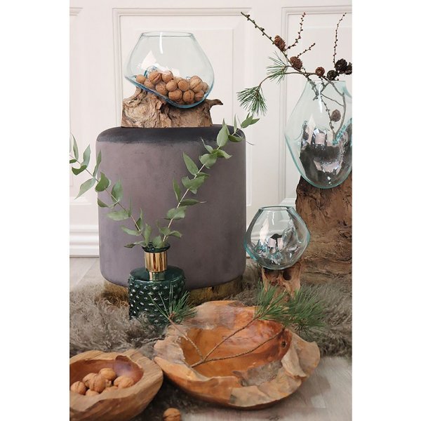 San Marino Vattendroppe vas - Teak/glas - 15-20 cm San Marino Vattendroppe vas - Teak/glas - 15-20 cm