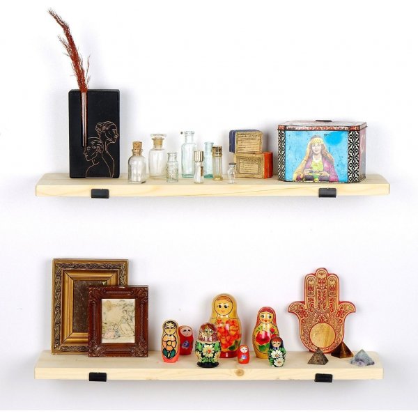 Lamba wandplank 8 - Zwart/eiken Lamba wandplank 8 - Zwart/eiken