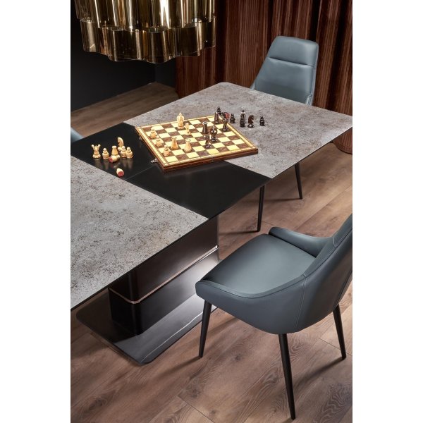 Table à manger Martin 160-200 x 90 cm - Gris foncé/noir Table à manger Martin 160-200 x 90 cm - Gris foncé/noir