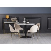 Plaza matgrupp, marmorbord med 4 st Plaza sammetsstolar - Beige/Vit/Svart Plaza matgrupp, marmorbord med 4 st Plaza sammetsstolar - Beige/Vit/Svart