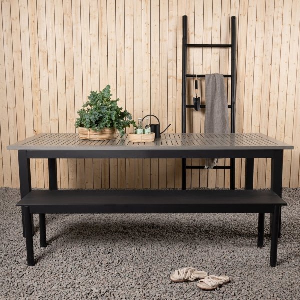 Albany matbord 224 x 100 cm - Svart/Gr