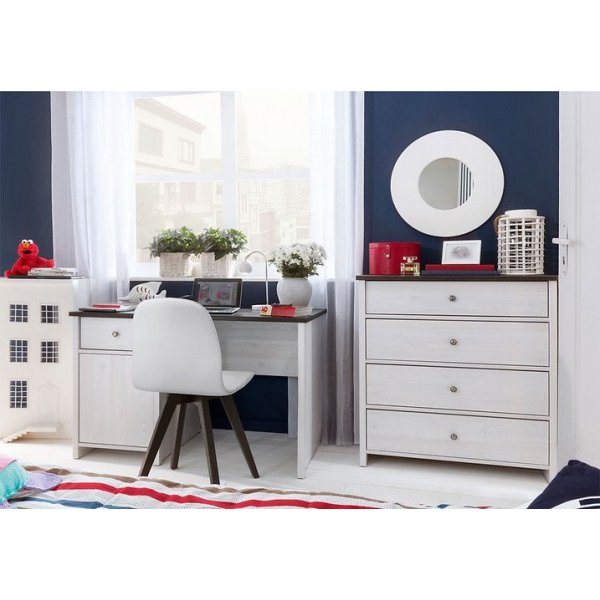 Salvador bureau 120 cm - Wit/zwart Salvador bureau 120 cm - Wit/zwart