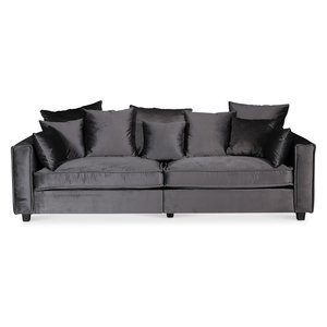 Brandy Lounge 3,5-sits soffa XL - Mörkgrå (sammet) + Fläckborttagare för möbler