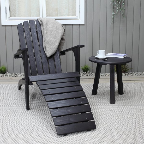 Kungshamn dckstol med fotstd - Svart