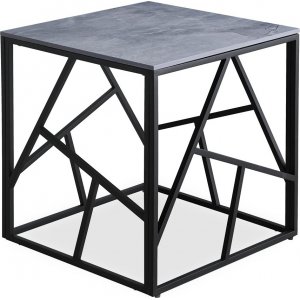 Table basse Kosmos 55 x 55 cm - Marbre gris/noir