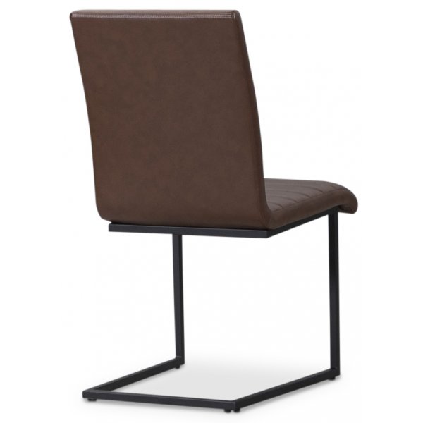Lazio stol svart metall - Brun PU Lazio stol svart metall - Brun PU
