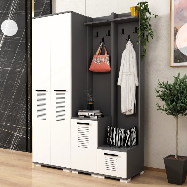 Cintre Asimo 130 x 44,6 x 183 cm - Anthracite/blanc Cintre Asimo 130 x 44,6 x 183 cm - Anthracite/blanc