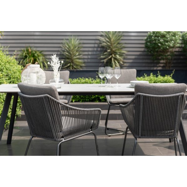 Lifestyle Garden Opal utegrupp med 220 cm långt matbord och 6 st matstolar - Grå / Rep Lifestyle Garden Opal utegrupp med 220 cm långt matbord och 6 st matstolar - Grå / Rep