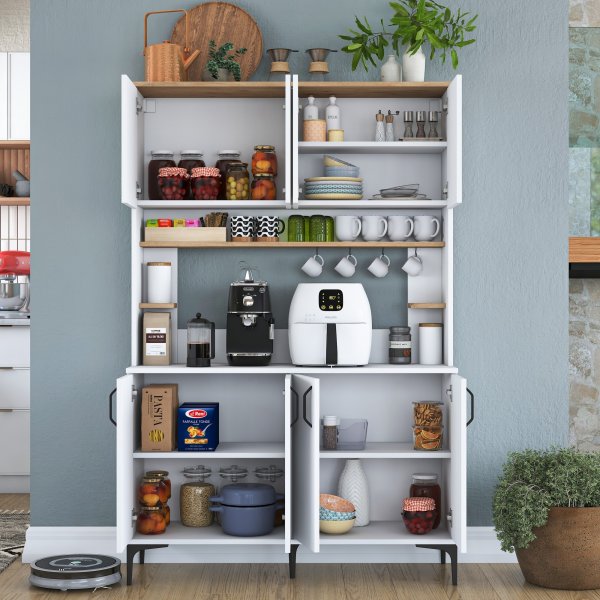 Jeriko köksskåp 176 - Vit/valnöt Jeriko köksskåp 176 - Vit/valnöt