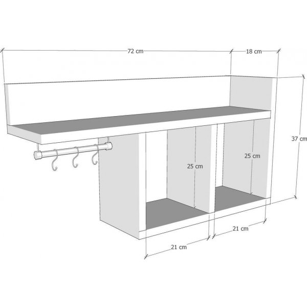 Pare wandplank - Wit