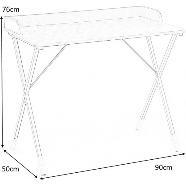 Lachlan skrivbord 90 x 50 cm - Valnöt/Svart/Mässing Lachlan skrivbord 90 x 50 cm - Valnöt/Svart/Mässing